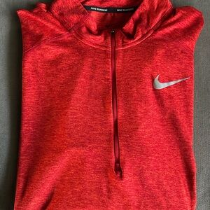 Nike Red Heather Half-Zip Running Pullover